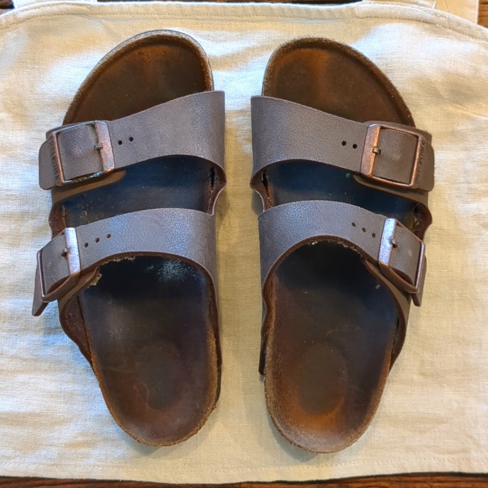 Dark Brown BIRKENSTOCK Arizona Sandals (Youth)